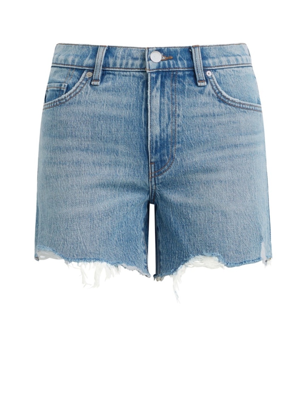 Hudson Women's Size 27 Devon High-Rise Biker Jeans Shorts Denim Light Blue
